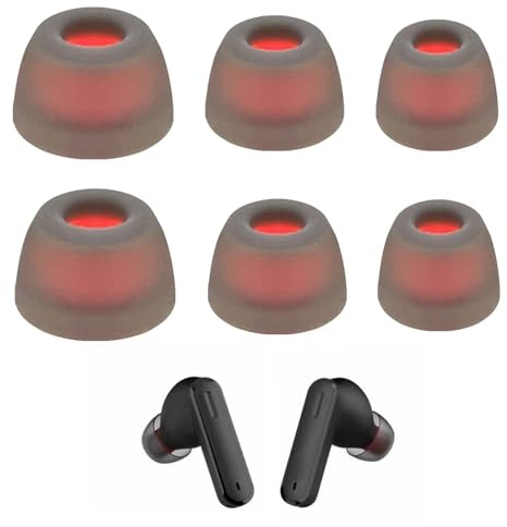 HAPPOW 3 Paar Ersatz Ohrstöpsel für JBL Tune 230 NC TWS /T230NC, Schwarz/Blau Silikon Ohrstöpsel, Ear Plug Covers S/M/L, Polster für JBL Tune 230 NC TWS (Schwarz)