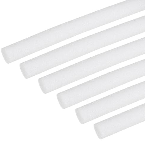 PATIKIL Asta di supporto da 1,2 cm x 1,3 m, 6 pezzi in schiuma, per giunti di espansione, per riempire fessure, calcestruzzo, crepe, fai da te (13 mm di diametro), bianco