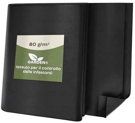 GARDENIX Toile de Jardin Contre Les Mauvaises Herbes - Perméable à l'eau - 80 g/m² - Noir - Film résistant aux UV - 1 x 10 m (10 m²) - en Non-tissé - pour Parterre