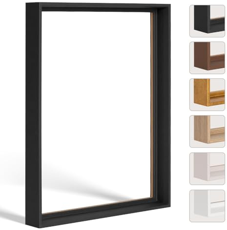 Bildershop-24 Schattenfugenrahmen Frisco 70x140cm Schwarz (matt) Selbstmontage Bausatz DIY