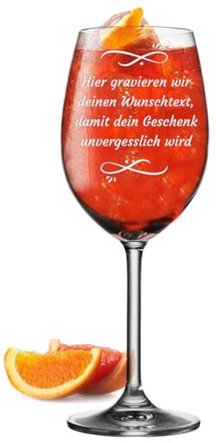 Aperol Spritz Glas mit Gravur - 460 ml personalisiertes Cocktailglas mit Wunschtext - Aperol Glas Geschenkidee für Frauen & Männer - Weinglas für Aperol, Sangria & Lillet