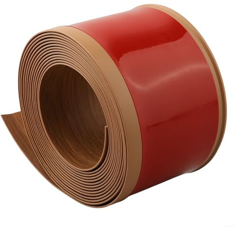 Lawnoval Rouleau de plinthe en PVC - 5 m x 10 cm - Flexible et étanche - Bord en L - Pour sols et murs - Protection des bords (jaune)