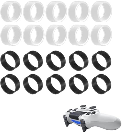 20 protectores de silicona para joystick, invisibles, compatibles con todos los joysticks y accesorios de control (blanco y negro).
