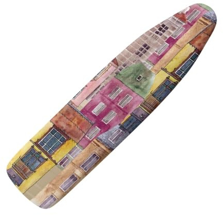 Copri Asse Da Stiro 110X33 Edifici Gialli Copriasse Da Stiro Elastico,Copertura Asse,Tessuto Fibra Di Poliestere