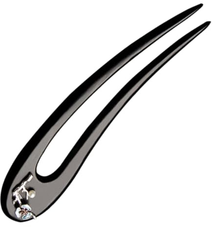 WEKADRIN Fourche U en bois foncé pour cheveux épais épingle à chignon sculptée accessoire élégant et antidérapant pour soirées et mariages