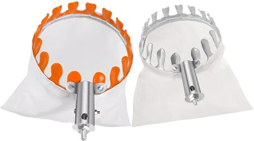 2 Stück Metall Obstpflücker Erntehelfer Mit Nylonbeutel, Apfelpflücker, Tragbar Obstpflücker, Flexible Erntehelfer, Landwirtschaftliches Gartenzubehör Für Ernte Apfel Zitrus Birne Pfirsich, Ø 15cm