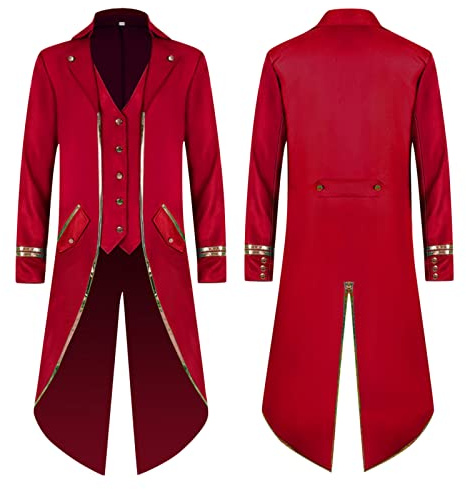 Disfraz de Domador de Circo Vintage para Mujer y Hombre Adultos - Chaqueta de Manga Larga, Traje de Actuación Perfecto para Carnaval, Halloween y Cosplay
