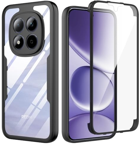 KJYLPO Funda para Xiaomi Redmi Note 15 Pro+5G /Pro Plus 5G, 360 Grados Integrada Pantalla y Protector Antigolpes Case Rugged Doble Protección - Negro