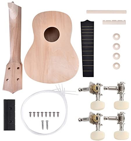 Kit ukulele fai-da-te, 21 pollici in tiglio 4 corde costruisci il tuo ukulele con strumenti Kit di costruzione per chitarra in legno per principianti