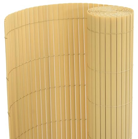 Qnhdfrt Recinzione da Giardino in PVC Gialla, Frangivento 110x400 cm | Steccato divisorio per balcone e terrazzo, ideale come frangisole o per delimitare aiuole e vialetti esterni.
