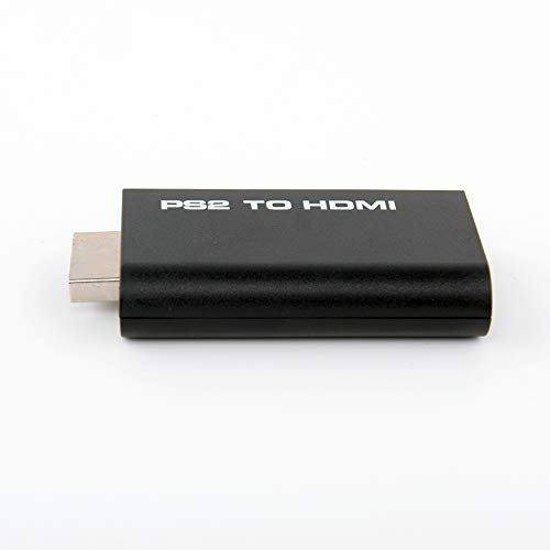 Convertisseur PS2 vers HDMI avec sortie audio 3,5 mm, câble d'alimentation mini USB, entrée PS2, sortie audio HDMI