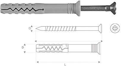 STALCO SCHLAGDÜBEL 10x160 50STK Nageldübel Dübel Einschlagdübel Schnellmontage