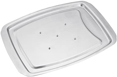 Stellar Stainless Steel Spiked Carving Tray, 38cm x 26cm, Retaining Spikes and Recessed Gutter, Oven Safe