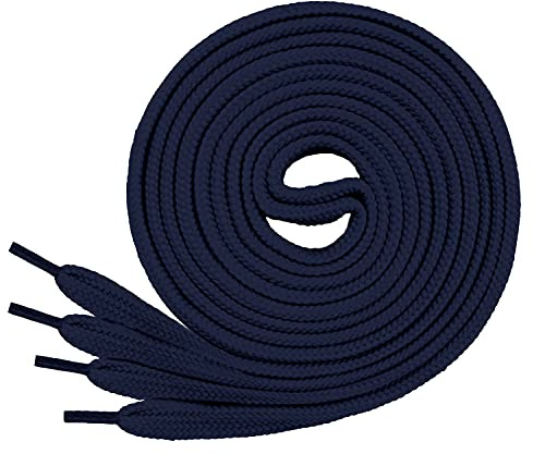 Di Ficchiano 1 eller 2 par – platta snören 12 mm breda för sneakers sportskor löparskor – mycket slitstarka skoband Shoelaces 70 cm – 200 cm längd, polyester I Made in Europa, Mörkblå, 200 cm / 12mm