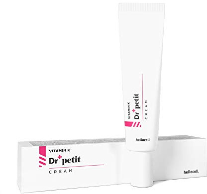 Hellocell Vitamin K Dr+ Petit Cream 15 ml - vitamin K kräm för blåmärken, mörka ringar, ögonvård, ansiktskräm, ögonkräm, anti-missfärgning, ögonpåsar