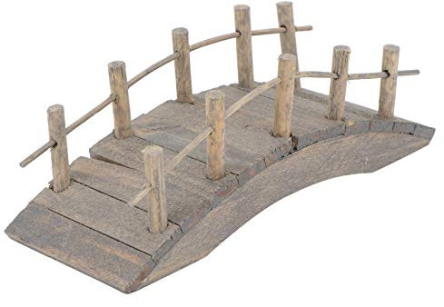 Hemoton Wooden Bridge for Miniature Garden Fairy Garden Arch Bridge Micro Landscape Garden Ornament 10 cm