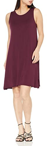 Amazon Essentials Abito Swing a Canottiera (Taglie Forti Disponibili) Donna, Bordeaux, XXL