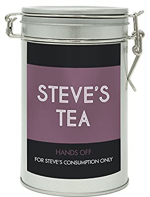 Sistir, Personalised Tea Gift in A Tin, Perfect for Tea Lovers, 9 Label Colours to Choose from, 50 Clipper Everyday Tea Bags In a Customisable Clip Lid Tin, 125g