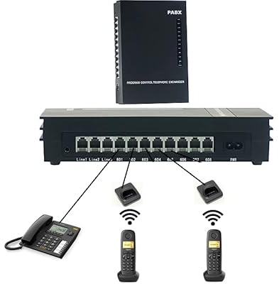Panafonic Pack Centrale économique avec 3 téléphones, compatible avec les lignes de fibre.