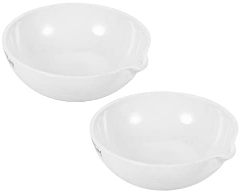 PATIKIL 2 Pack 75ml Porzellantiegel Schüssel Verdampfungsschale Cup Topf | Keramik, Für Schmelzen Casting Refining