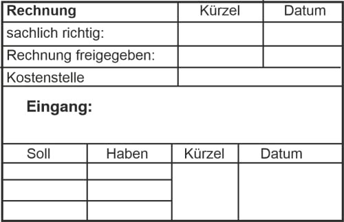 Holzstempel Kontierungsstempel, das Datum manuell eintragen – Custom- (85x55 mm) in verschiedenen Ausführungen, Büro, Buchungsstempel, Kontierungsstempel