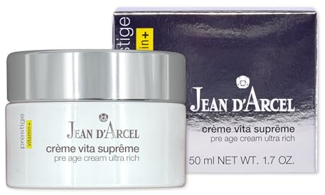 JEAN D'ARCEL PRESTIGE crème vita suprême – Sehr reichhaltige Feuchtigkeitscreme gegen extrem trockene Haut – Mit Sheabutter, Vitamin C, A & E – pre age cream ultra rich – 50 ml