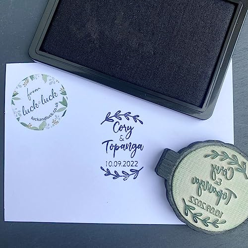 Personalisierter Hochzeits-Umschlag-Prägestempel, Namen und Daten, Hochzeits-Briefpapier, Save The Date Tintenstempel, Hochzeitsbevorzugung, personalisierter Gummistempel
