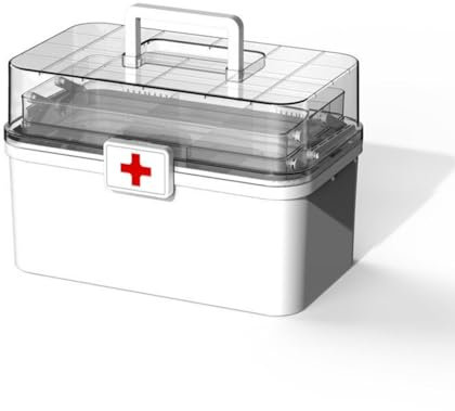 YuWangg medizinbox,medikamenten aufbewahrung,hausapotheke,tragbare medizinbox,Dreischichtige Aufbewahrung, geeignet für die Aufbewahrung von Medikamenten zu Hause