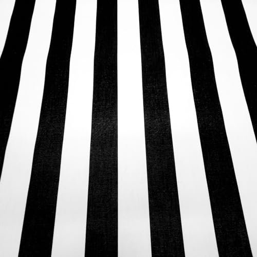 Stoff Meterware Markisenstoff Blockstreifen schwarz weiß gestreift Streifen 6 cm UV beständig Sichtschutz Sonnenschutz