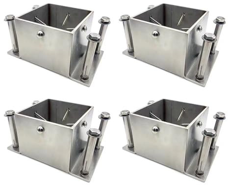 Pfostenträger Aufschraubhülse Bodenflansch Quadratischer Pfostensockel, Schwere Edelstahl Deck Zaun Veranda Pergola Geländer Post Klammern Zum Schutz Vor Rasenmähern, Säulenhalter/Montagebeschlag (S