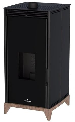 BRICOSOL ESTUFA DE PELLET SIN ELECTRICIDAD BRONPI MODELO FREE 6 KW VISION NEGRO