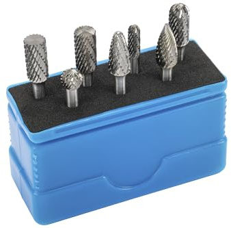 CONDOR Werkzeug 9817 | Hartmetall-Frässtift-Satz Rotationsfräser | 7-teilig | Wolfrahmstahl | ø 6 + 10 mm | Schaft 6 mm | geeignet für Holzbearbeitung, Schnitzen, Metallpolieren, Gravieren und Bohren