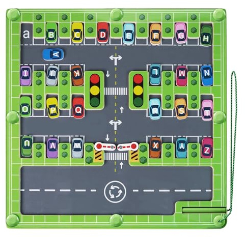AOTISBAO Magnetisches Alphabet Labyrinth Brett Holz Vorschule Montessori Spielzeug Alphabet Puzzle Feine Motor Spielzeug Portable Alphabet Lernspielzeug für 3+ Jahre alte Jungen Mädchen