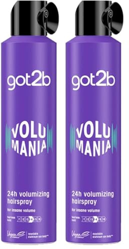 got2b Volume Hairspray Volumania, Vegan, Strong Hold, 300ml (Pack of 2)