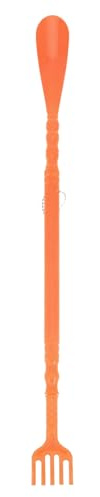 Rückenkratzer Schuhlöffel Orange aus Abs, Praktisches Körpermassagegerät | Handkratzer gegen Juckreiz, Sichere Griffigkeit, Vielseitig Einsetzbar, 2-in-1-design