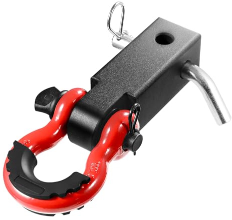 VEVOR Récepteur d'attelage à Manille pour récepteur 50 mm, résistance Rupture 24 T, Anneau D goupille de Verrouillage attelage de remorque pour camions, Jeeps, récupération de véhicules Tout-Terrain