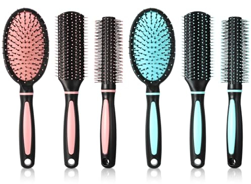 Meng Jiaran 6 Packs Hair Brush Set, Paddle Brush for Women, Wet Detangling Brush, Anti-Static Curly Hair Brush for Home Salon Supplies