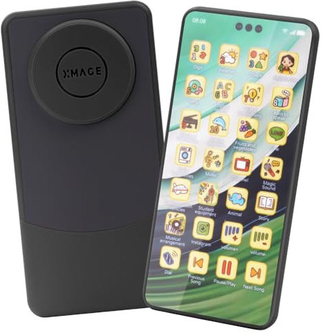 Aolso Telefono Giocattolo per Bambini, Cellulare Giocattolo per Bambini Giocattoli Educativi, Telefono Giocattolo per Neonato 6-18 Mesi + Ragazzi Ragazze, Telefono Finto per Neonati (Nero)