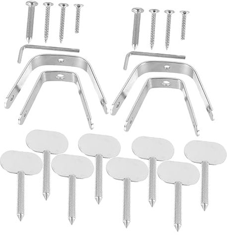 Amosfun 2sets Ham Rack Parts Replacement Stainless Steel Ham Stand Accessories Easy Install Clean