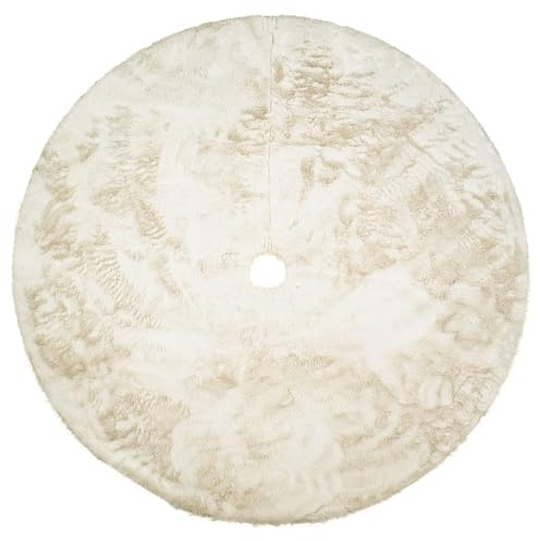 Julgransfilt 150 cm boho beige rund julgran kjolar av plyschpäls | matta filt stor | julgransstativ underlag trädkjol | juldekoration rustik julgransfilt [165]