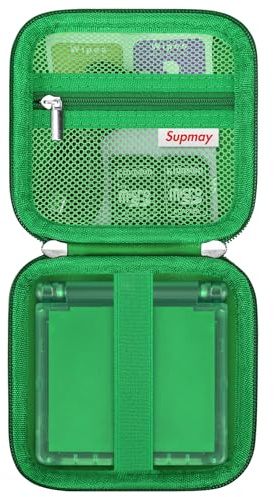 Supmay Hard Carrying Case for RG34XXSP/ RG35XXSP Retro Handheld Game Console, Retro Game Travel Storage Holder with Mesh Bag for SD Card, USB Charging Cable, User Manual, Green | Retro Handheld Game Console, Game Boy Advance SP, Retro Game Travel Storage Holder with Mesh Bag for Battery, USB Cable