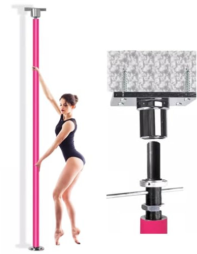IUBGFTO Stripper-Stange, permanente Tanzstange, Deckenmontage, Φ45 mm Tanzstange für Zuhause, freundliches Fitness-Stripper-Stangen-Set aus Silikon (9,5 Fuß)
