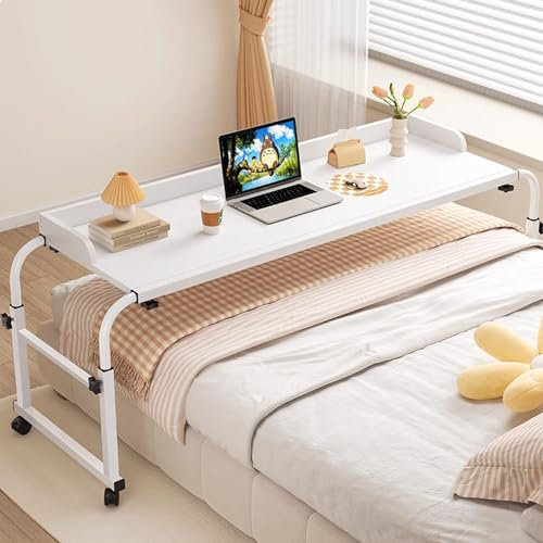 Generisch Laptopständer, Computer-Stehpult, Nachttisch, höhen- und längenverstellbar, Essenstablett, Schreibtisch, rollbarer medizinischer Tisch, rollbarer Bettschreibtisch, Stehtisch für da