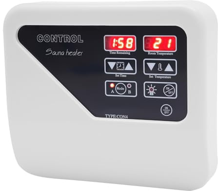 3-9kw Sauna Digital Controller, Saunaofen Digital Controller mit Zeit- und Temperaturregelung, Saunaraum Steuerung External Heater 2 Arbeitsmodi Lichtleistung Max 60W