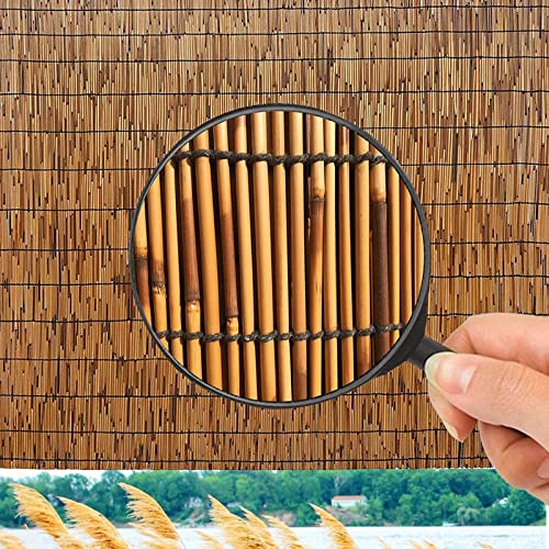 Valla ecológica de listones de bambú natural, panel de 1,7 x 3 m para balcón, protección contra el viento y la vista, valla duradera para uso en exteriores