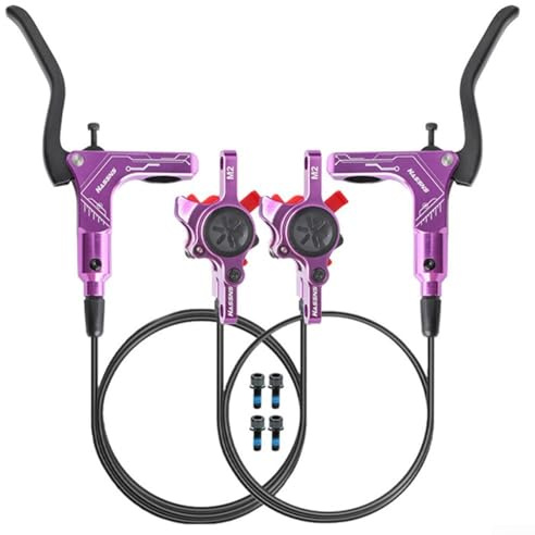 Qualoramall Bicycle Hydraulic Disc Brake Kits Aluminium Alloy Cycling Hydraulics Discs Brakes Set Mountain Bike Hydraulic Discs Brake Set Compatible with 160mm 180mm 203mm Disc(purple)