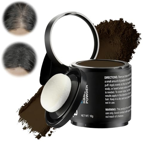 10g Poudre de Racine de Cheveux,Hairline Powder pour épaissir les cheveux,Poudre de Retouche de Racines Pour Combler les Cheveux Clairsemés,Retouche et Couverture(Marron foncé)