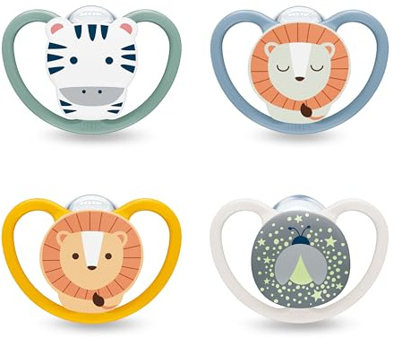 NUK Perfect Match Air nappflaskor för spädbarn | 18-36 månader | Ortodontiska nappar som främjar luftflöde och förhindrar dregelutslag | 95% acceptans hos barn** | Blandade | 4 stycken