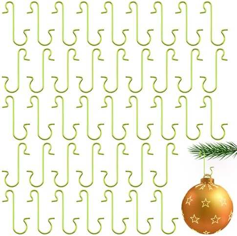 Yicelerate Ganci Per Palle Di Natale, 100 Pezzi Verde, Perfetti Per Decorazioni Per Alberi Di Natale Artigianali D'Arte