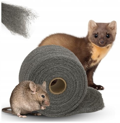 Stahlwolle Gegen Mäuse, Ratten & Marder 250 g Rolle (9m Grad 0+00) Nagerstop – Mäuseabwehr ohne Gift, stopft Löcher, Wandrisse – für Haus, Garage & Garten WOOLTEC (Stahlwolle gegen Mäuse, 250, gramm)